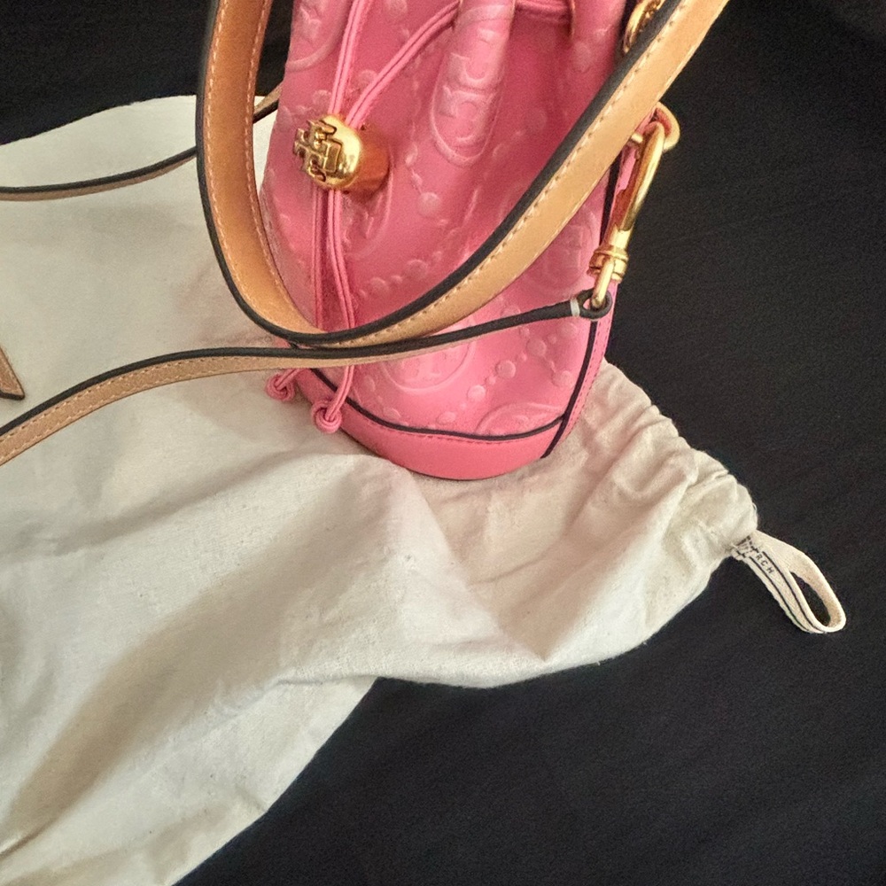 Tory Burch Pink and Tan Shoulder Bag